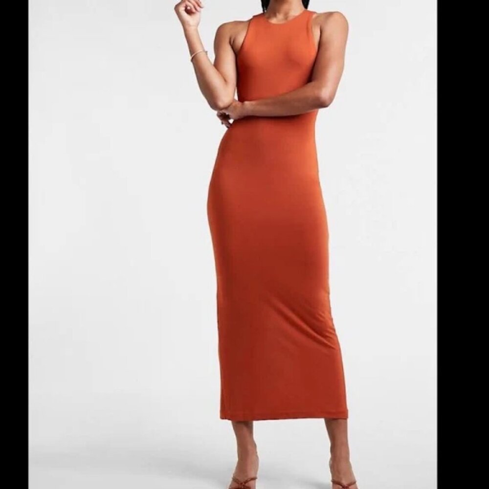 Body Contour High Neck Cutout Back Maxi Dress